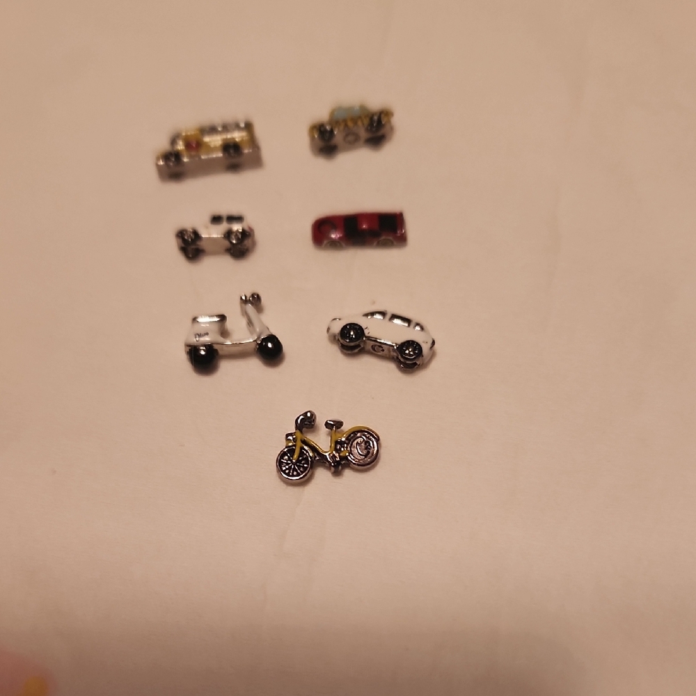 Origami Owl Silver and Yellow Vehicle Charms Bracelet Charms